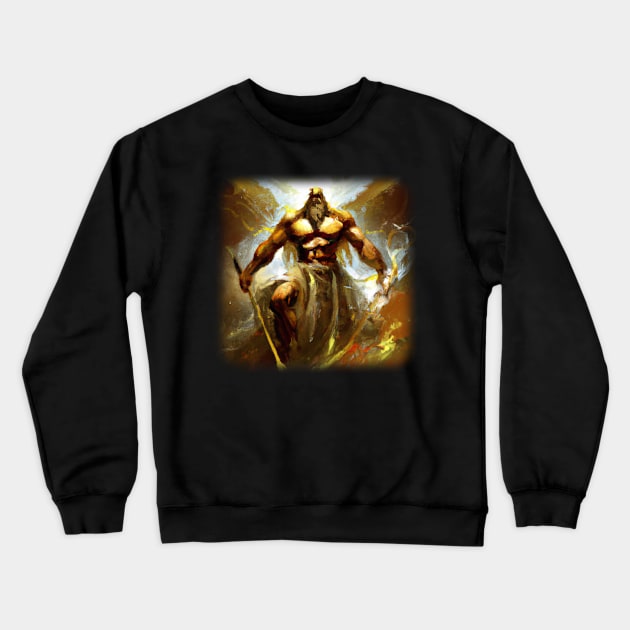 Painting of a Greek god Crewneck Sweatshirt by Perryfranken